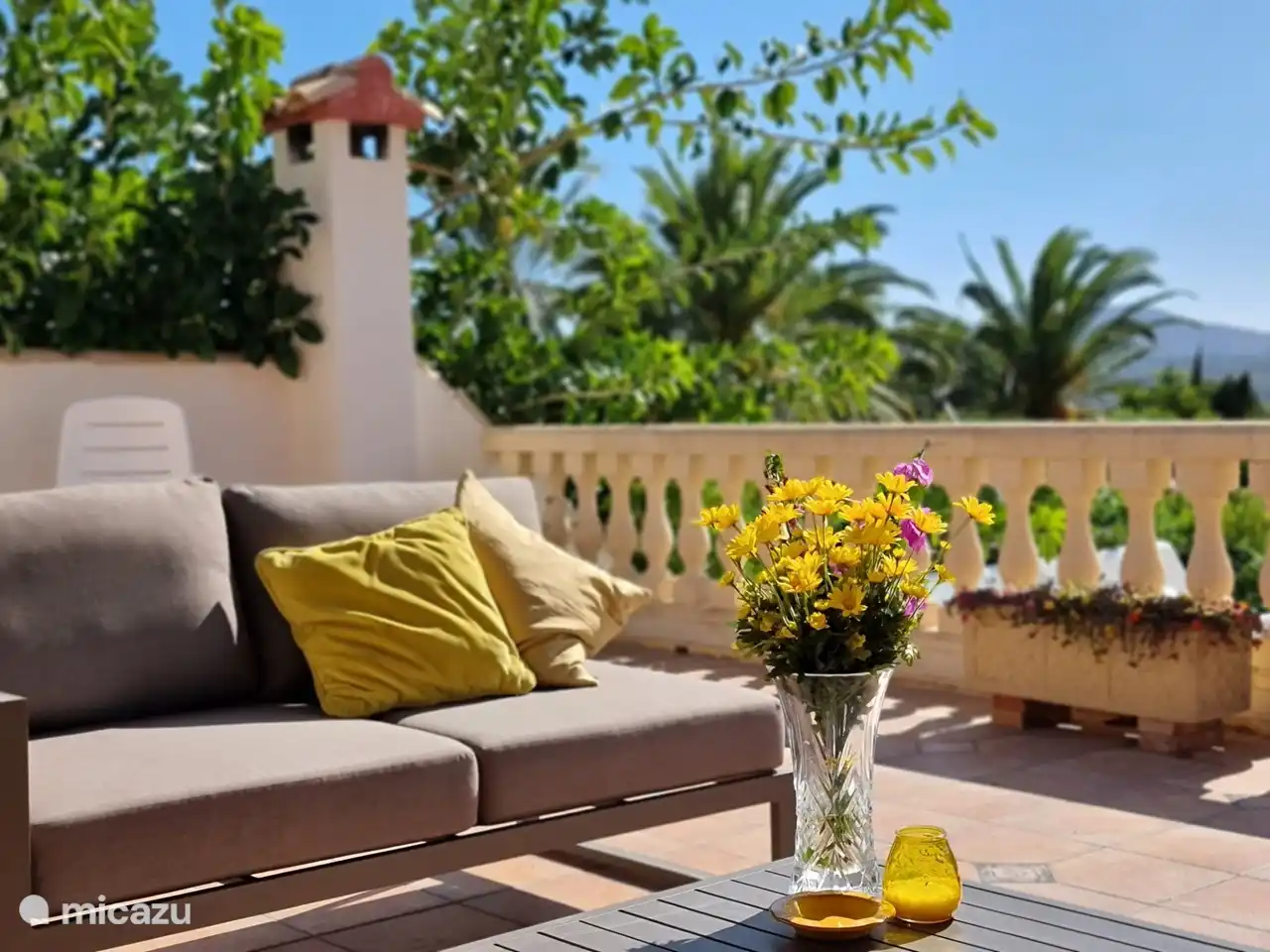 La terrasse à l'étage