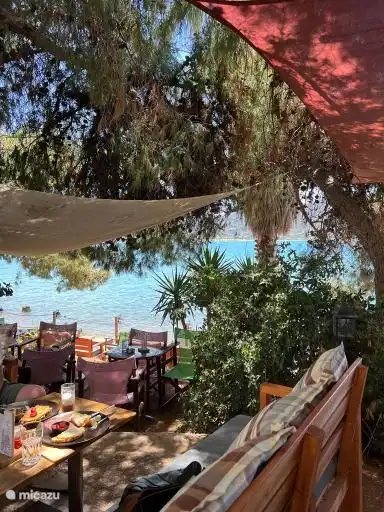 Terrace along the boulevard within walking distance of the villa