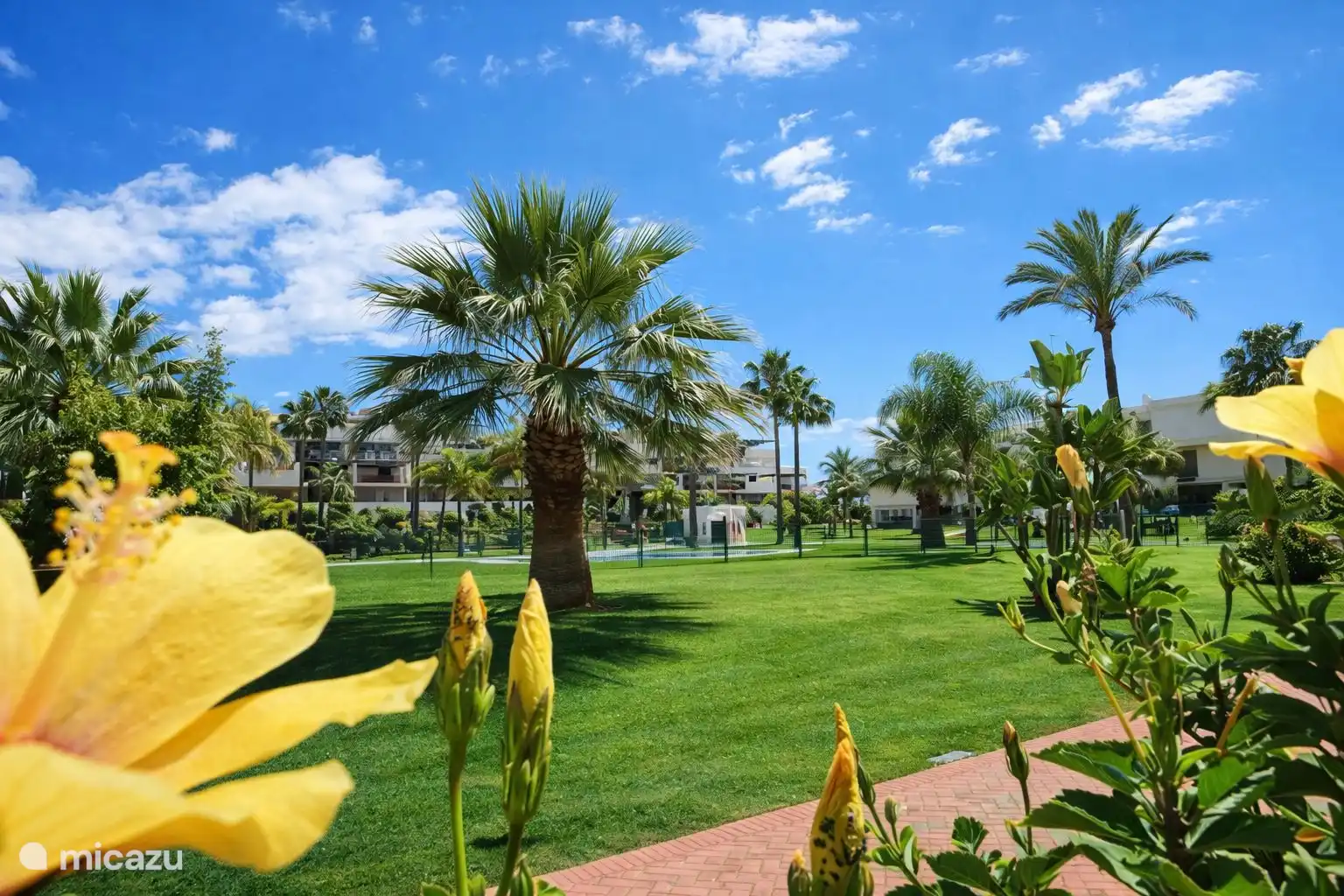 Tuinen van het complex waar je op uitkijkt