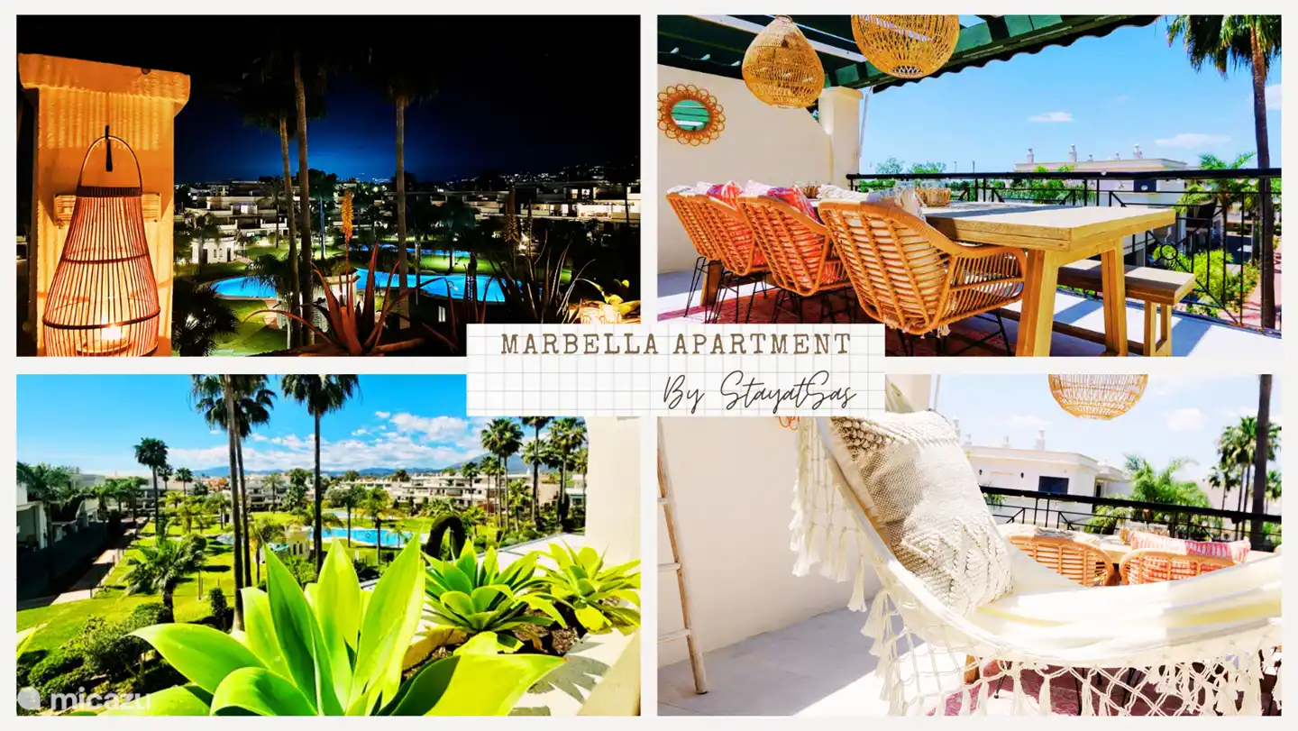 So schön diese Wohnung nur wenige Gehminuten vom Strand und Puerto Banus entfernt, mit einer riesigen 80 m2 großen Terrasse und zwei großen Swimmingpools und einem tollen schönen Garten!