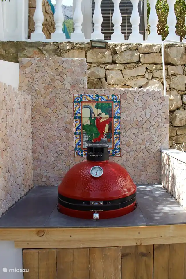 The beautiful Kamado Joe, this BBQ is also available for guests. For a delicious barbecue after a summer day.