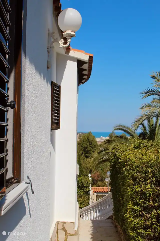 The right side garden of the house, overlooking the sea.