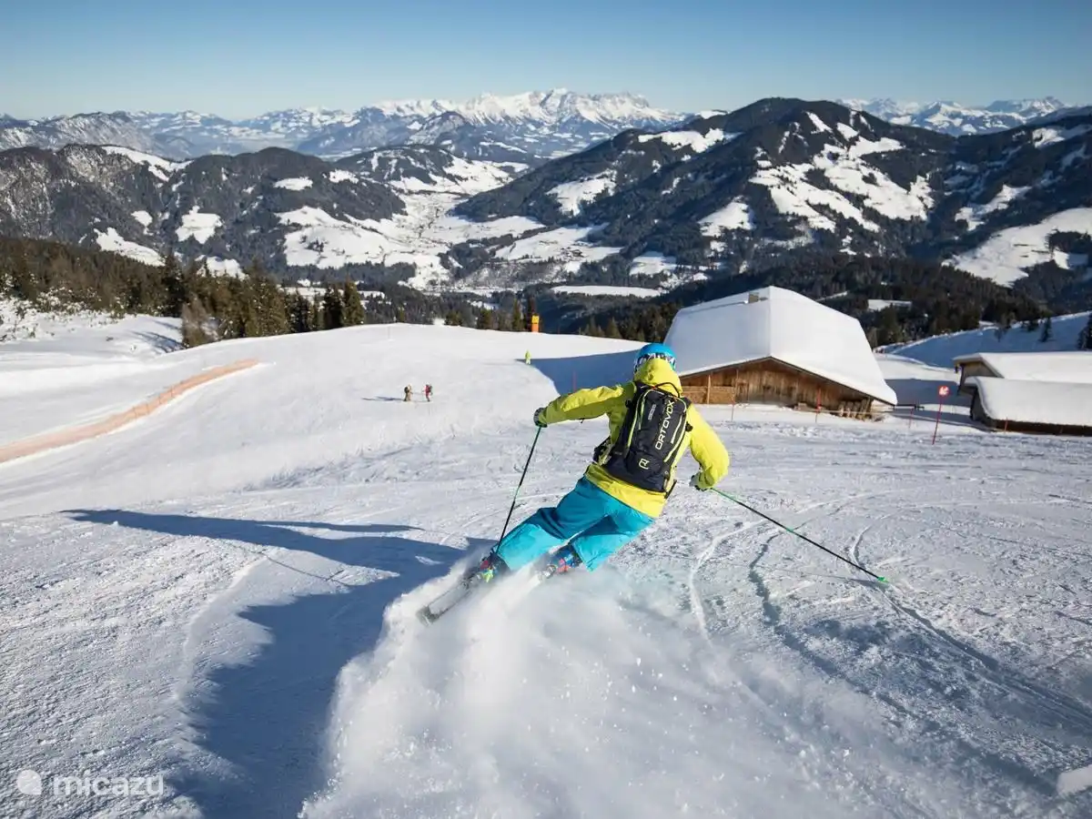 Een van de vele skiafdalingen 