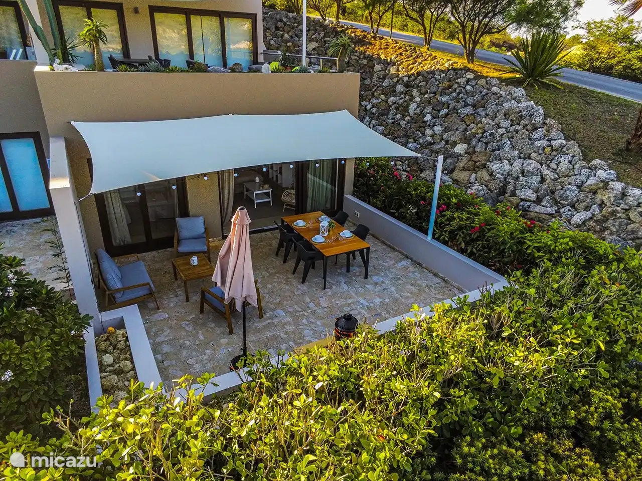 Vue de dessus de la terrasse