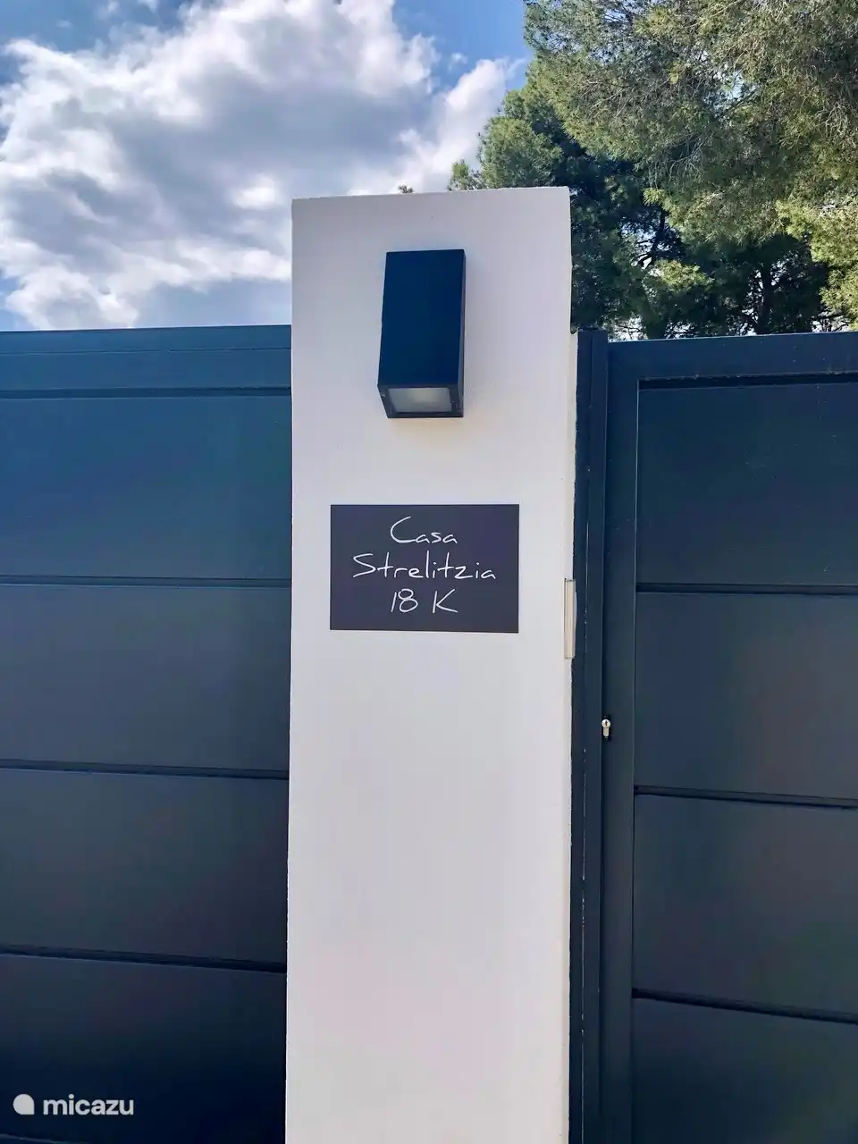 Eingang Villa : elektrisches Tor mit separatem Fußgängereingang