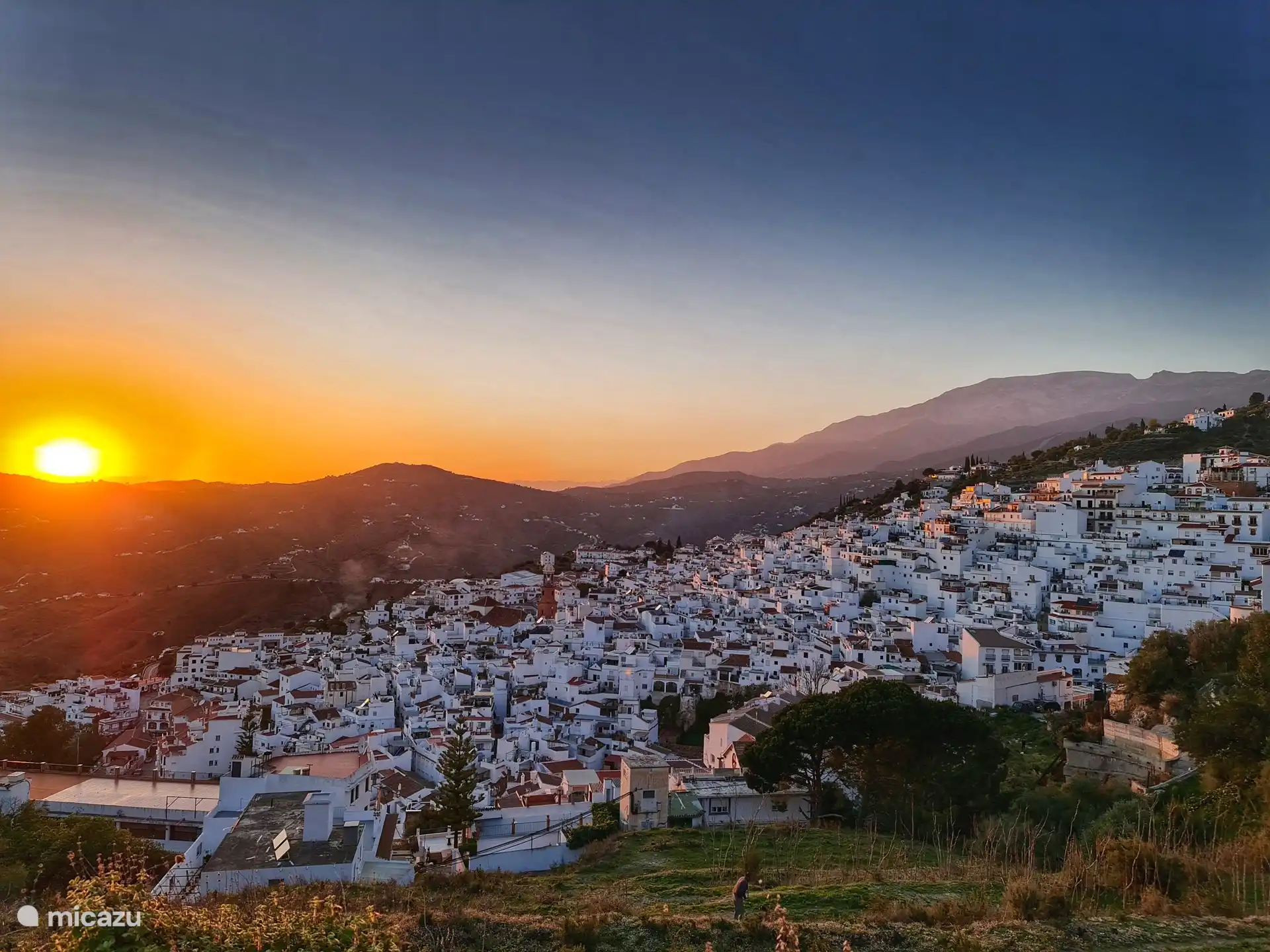 Another fantastic sky. View of the village from the access road.