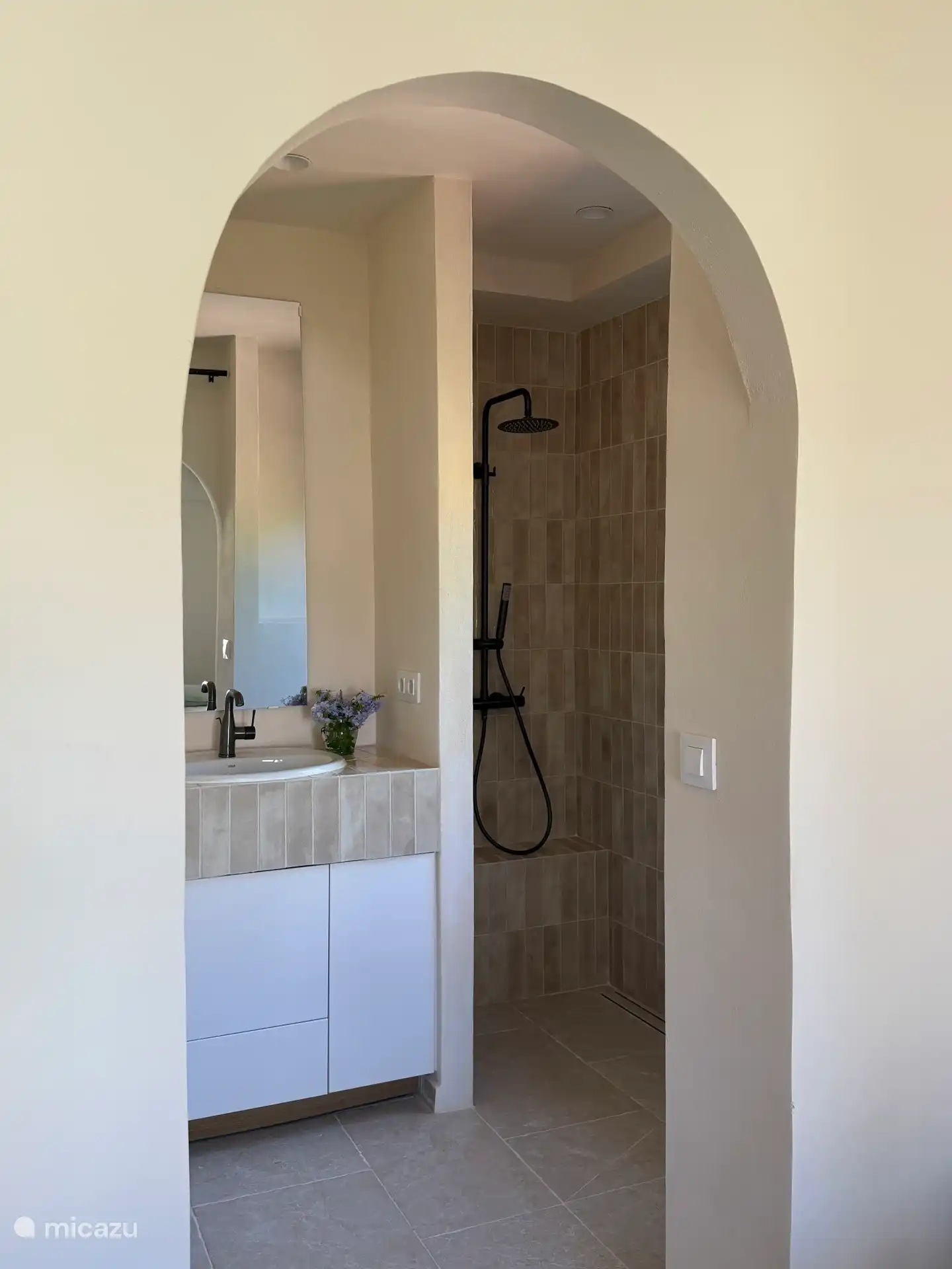 Ensuite bathroom with sink, walk-in shower and toilet