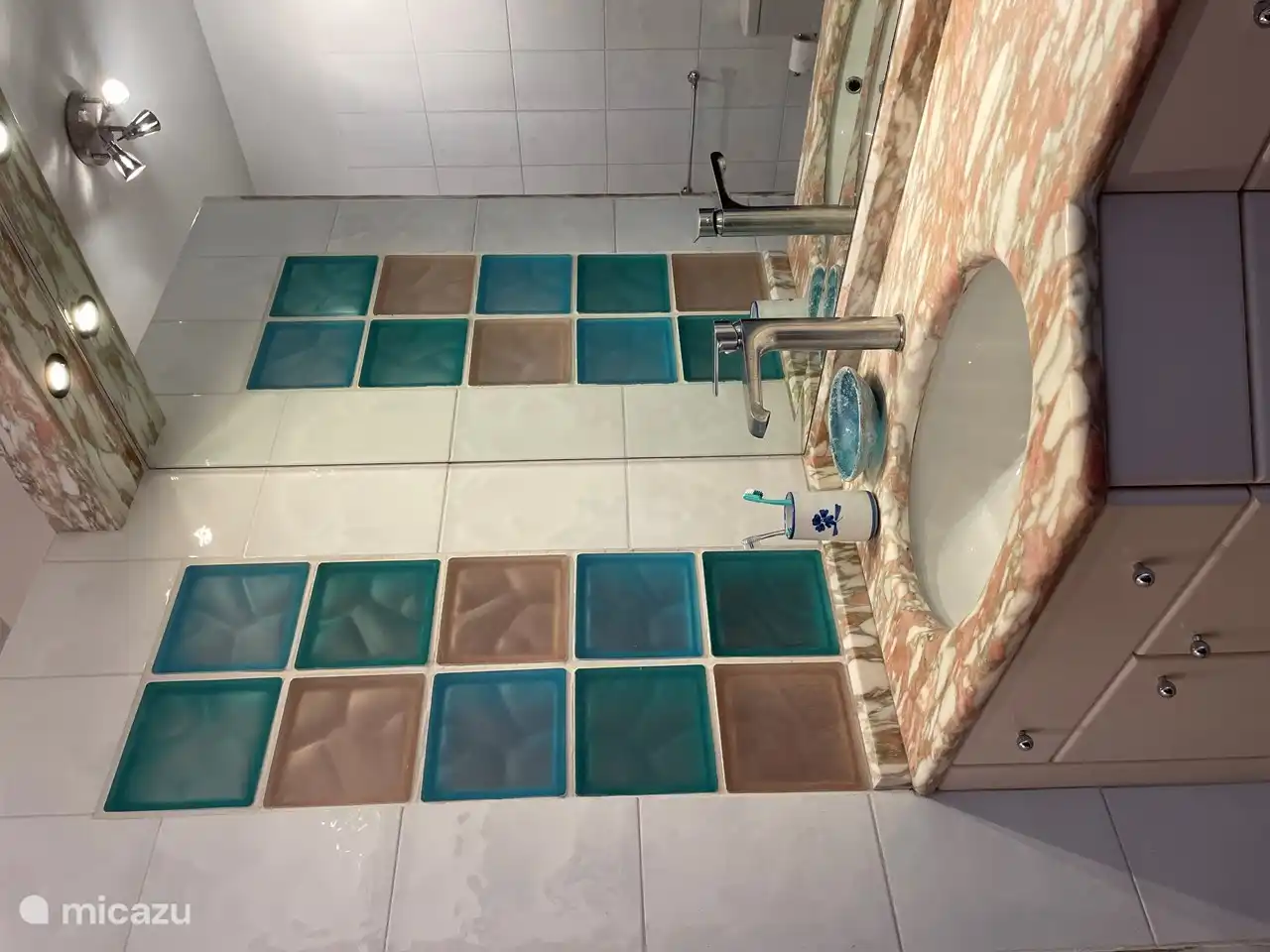 The bathroom was completely renovated in March 2023 with new floor, rainfall and normal shower, toilet and bidet.