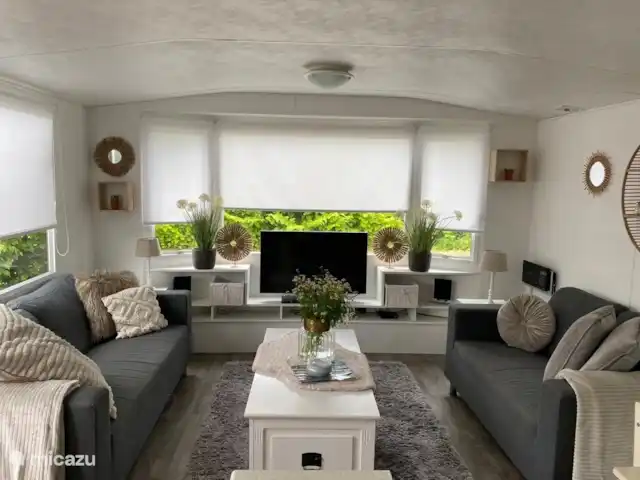 Rondeweibos en Países Bajos, Holanda Meridional, Rockanje - mobil home / caravana preciosa y acogedora sala de estar
