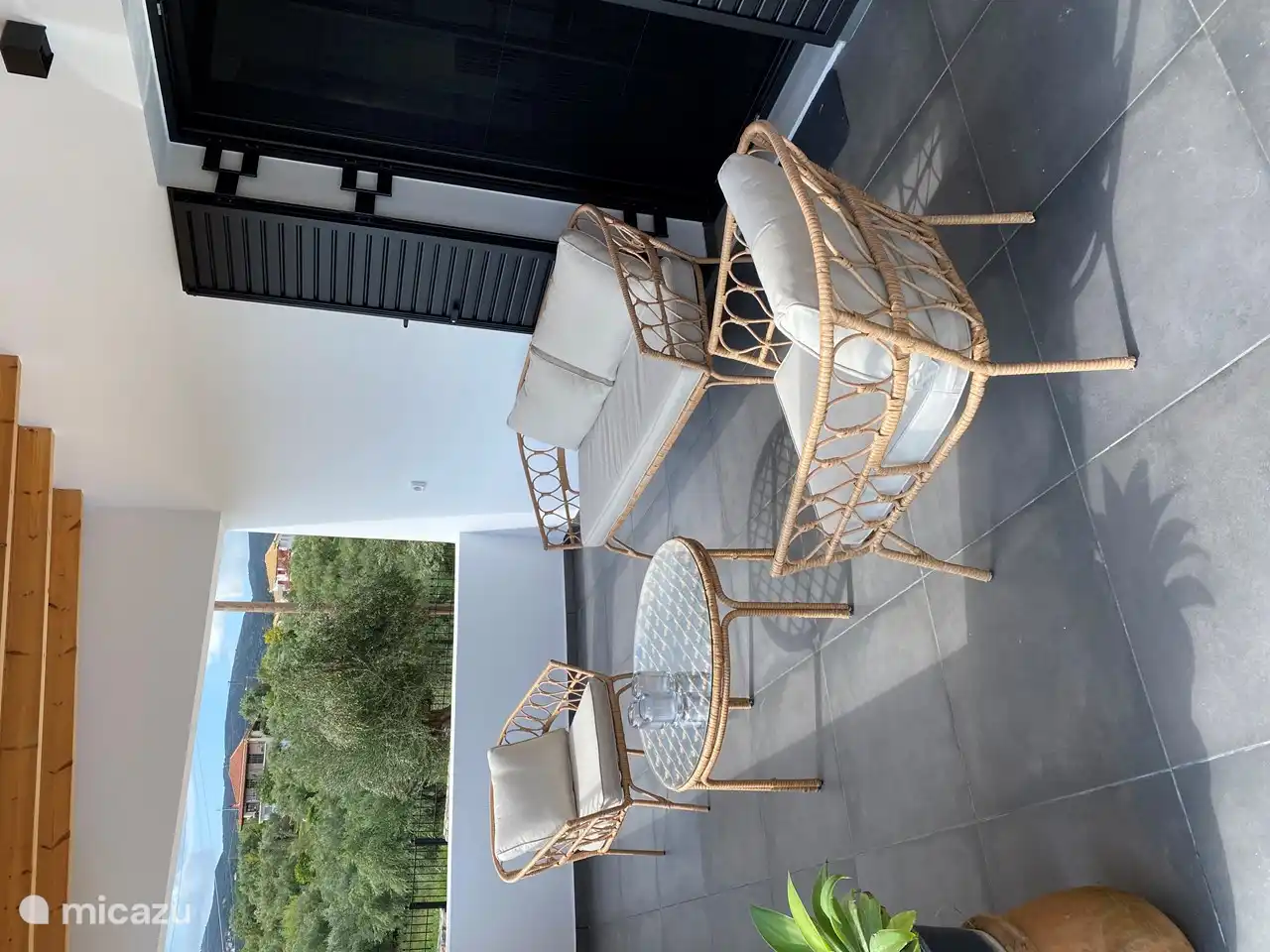 Veranda at the back of the villa