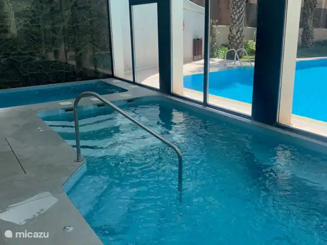 appartement huren in Spanje, Costa Blanca, Villajoyosa – Penthouse Atico Bay gemeenschappelijke wellness met bubbelbad, sauna, hamman en zwembad met jetstream.