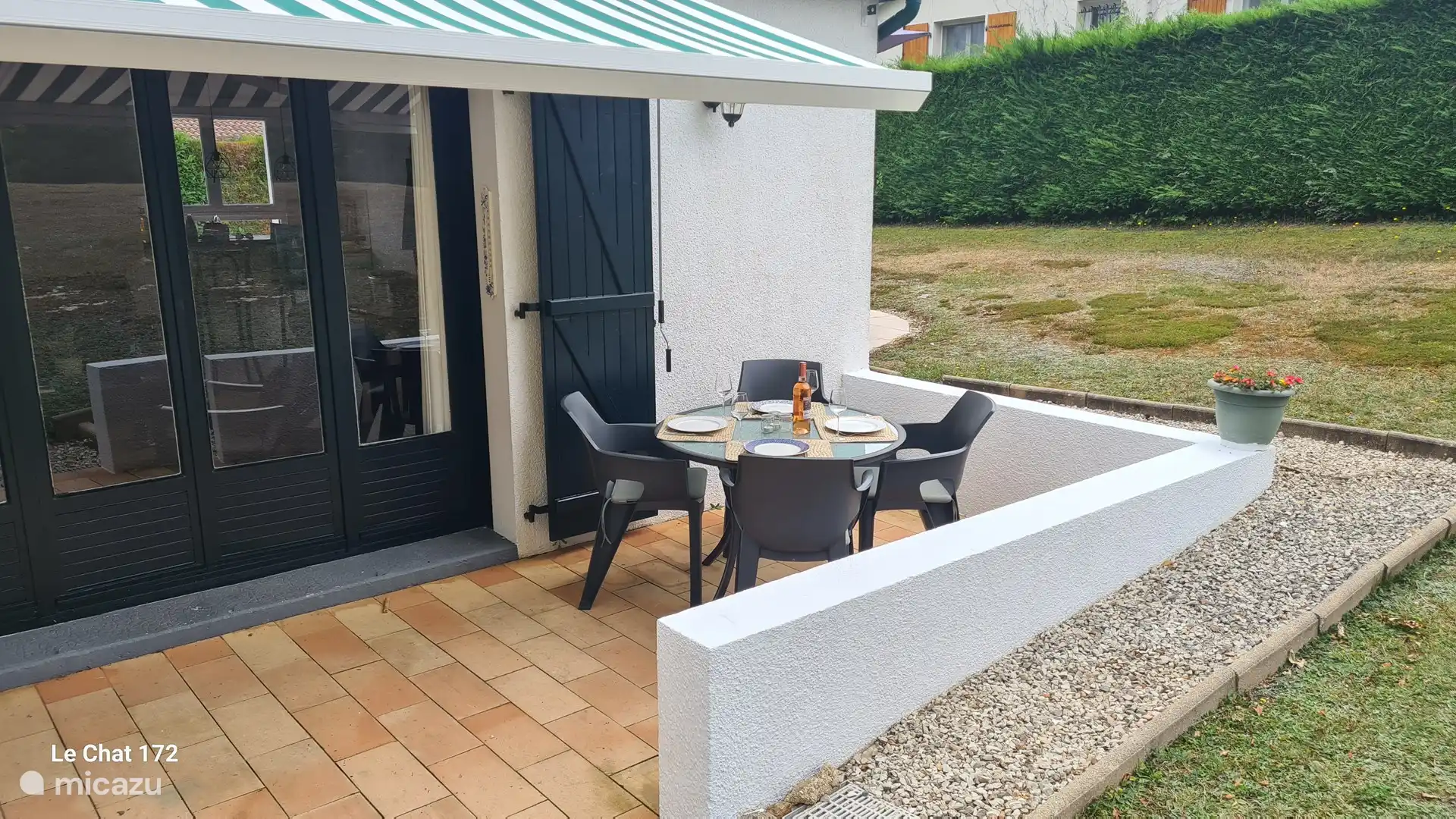 Terrace directly at the rear of the house