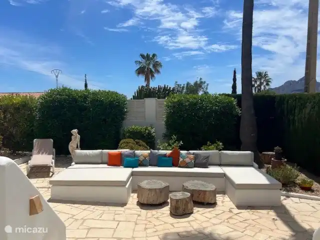 Casa La Sigala con vista al mar en España, Costa Blanca, Calpe - villa sofá del salón