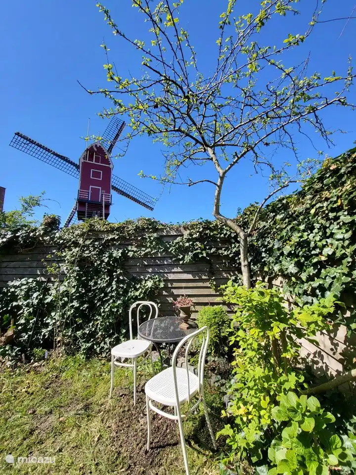 Garden Huisje Vogelenzang, mit einer alten Bockwindmühle.