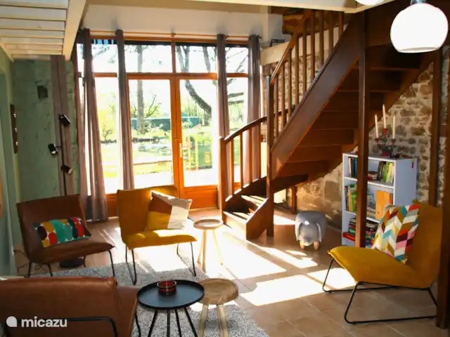 La Bachasse, Rimorón en Francia, Indre, Crozon-sur-Vauvre - casa rural / cabaña Frente de la sala de estar