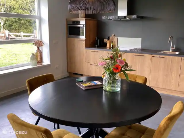 Huisje Met de kippen Op Stok/Sierkip huren in Nederland, Limburg, Baexem - vakantiehuis De eethoek en met keuken