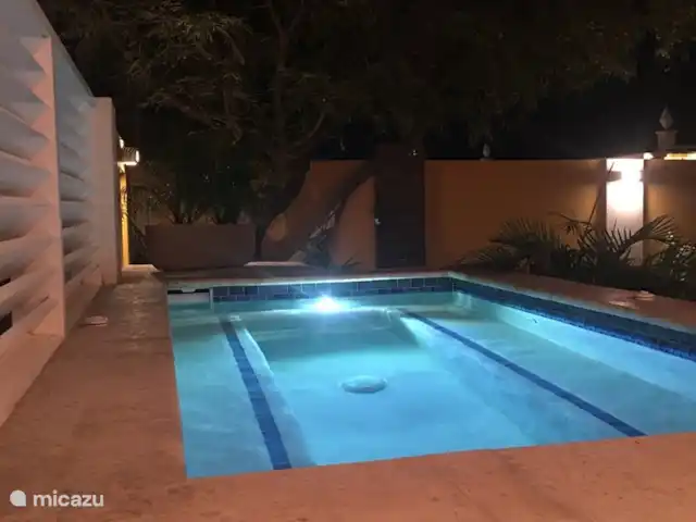 Location de Vacances Aruba, Nord, Nord, maison de vacances - Casita de luxe avec piscine privée Profitez de la soirée dans la piscine joliment éclairée.
