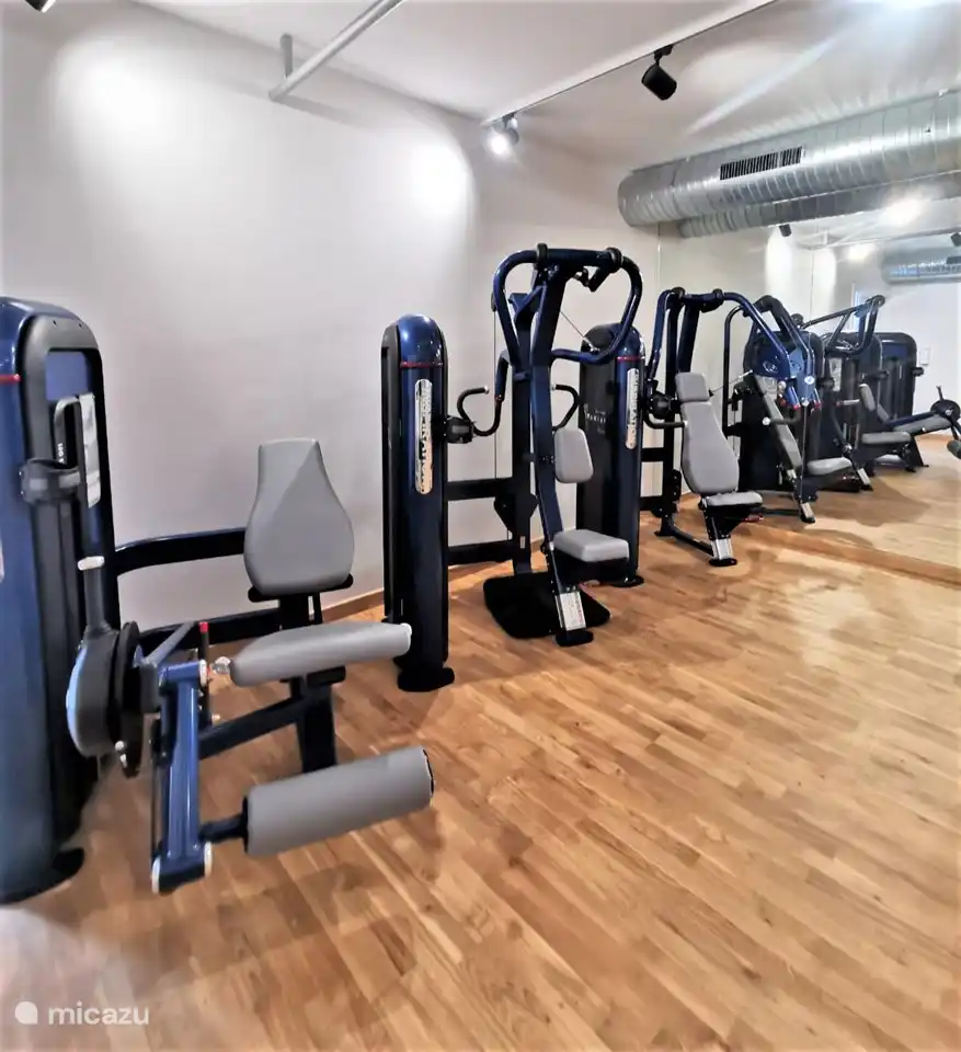 Hay dos salas de fitness con una amplia variedad de equipos.