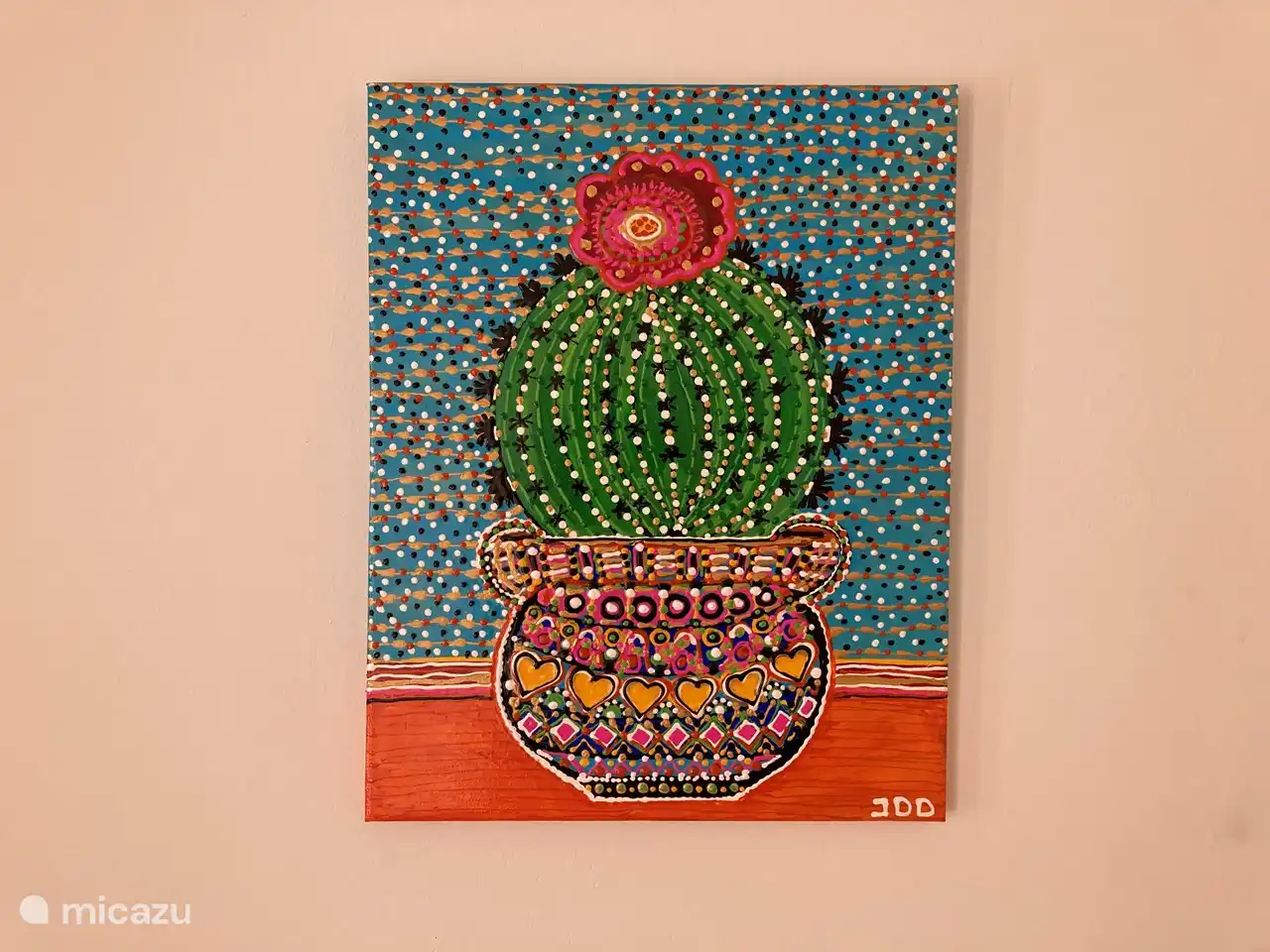 Lokale Wandkunst im zweiten Schlafzimmer.