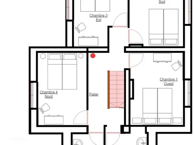 Villa Hotton - Belgische Ardennen huren in België, Ardennen, Hotton - villa plattegrond 2e verdieping