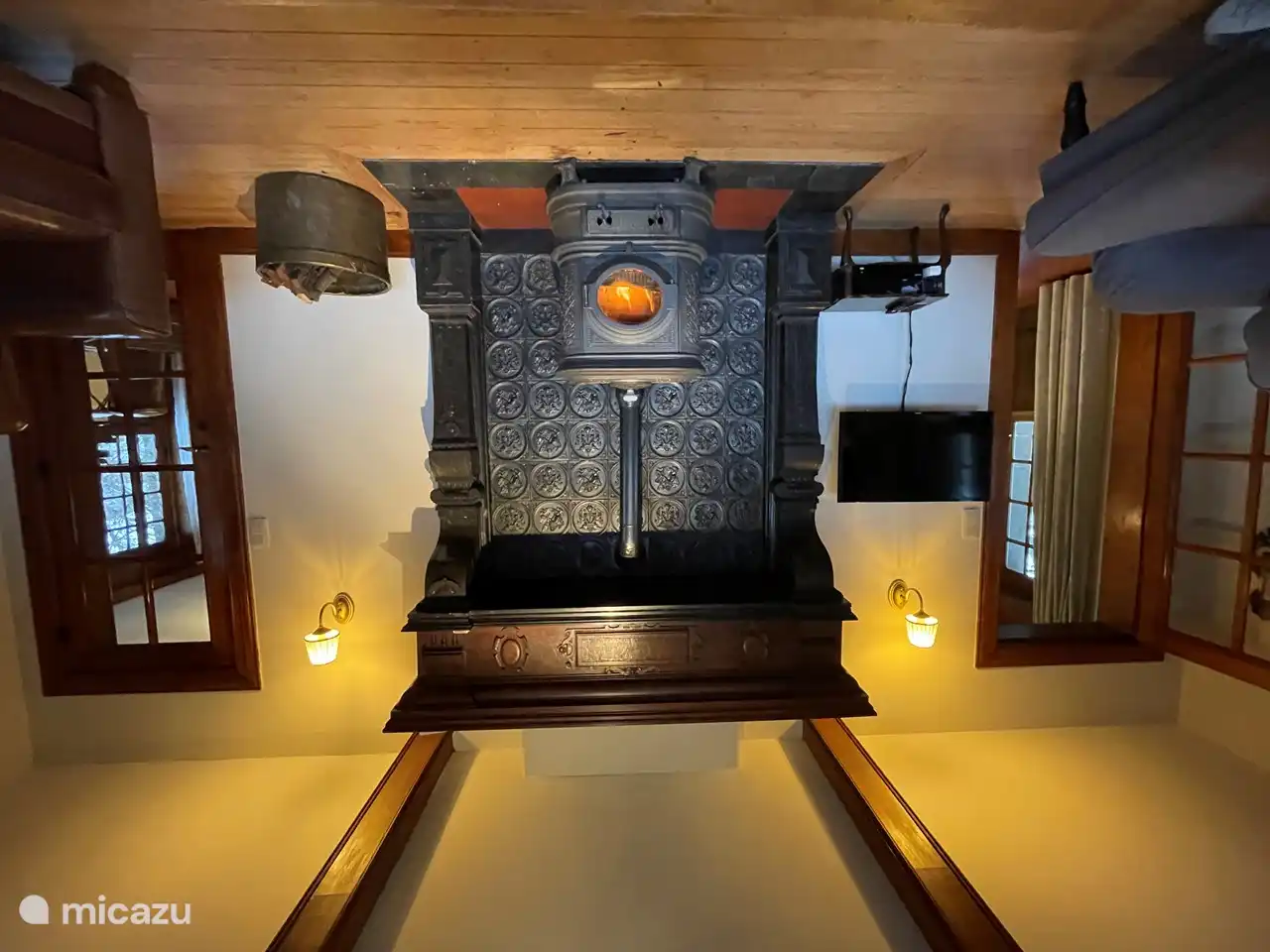 Estufa de leña sala de estar
