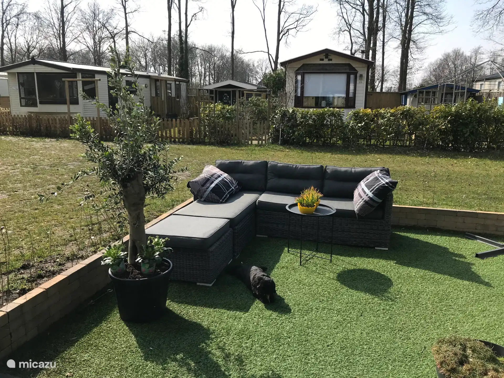 Lounch außerhalb des Baldachins