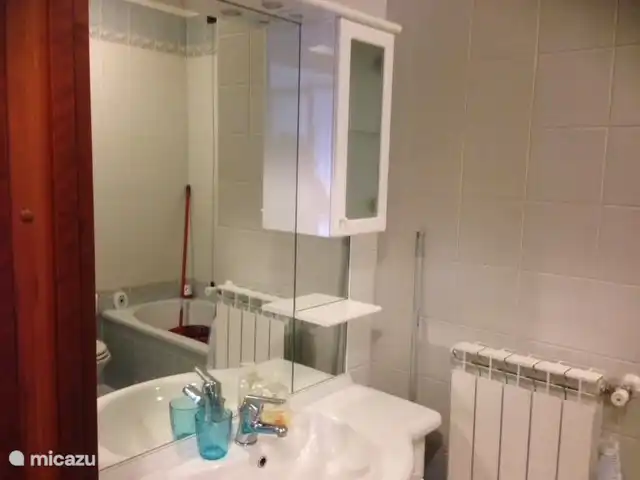 Salle de bain avec douche et baignoire