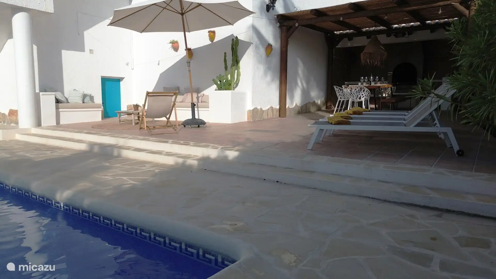 Terrace, and outdoor kitchen under the pergola