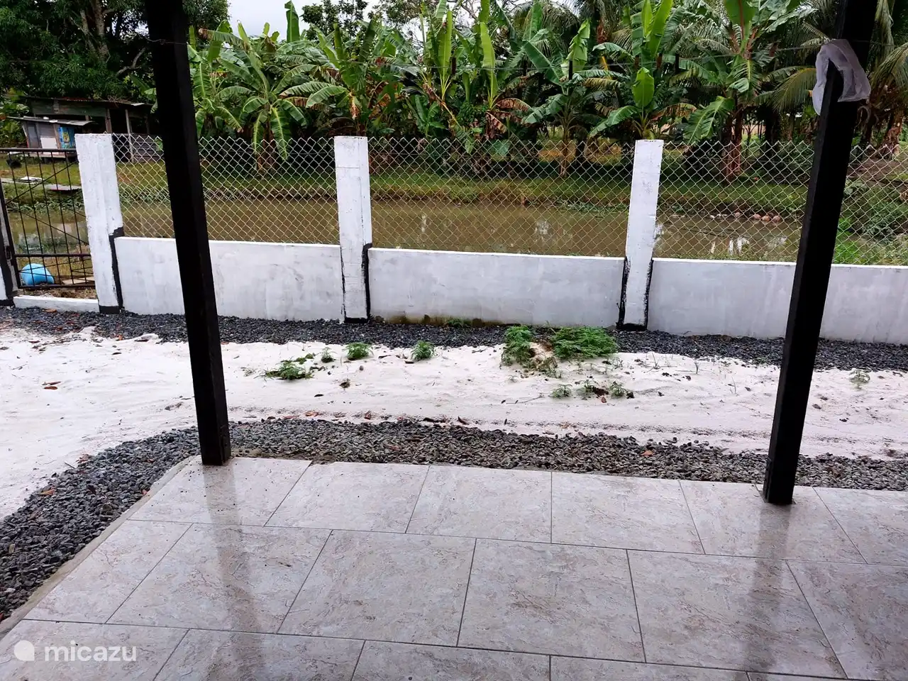 Back patio overlooking lake.