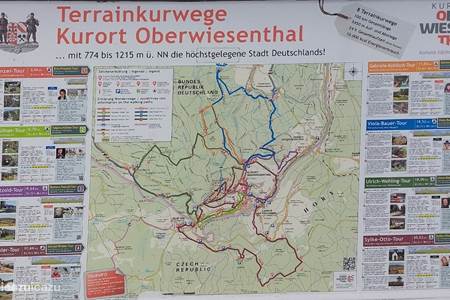 Carte des pistes de ski de la région du Fichtelberg.