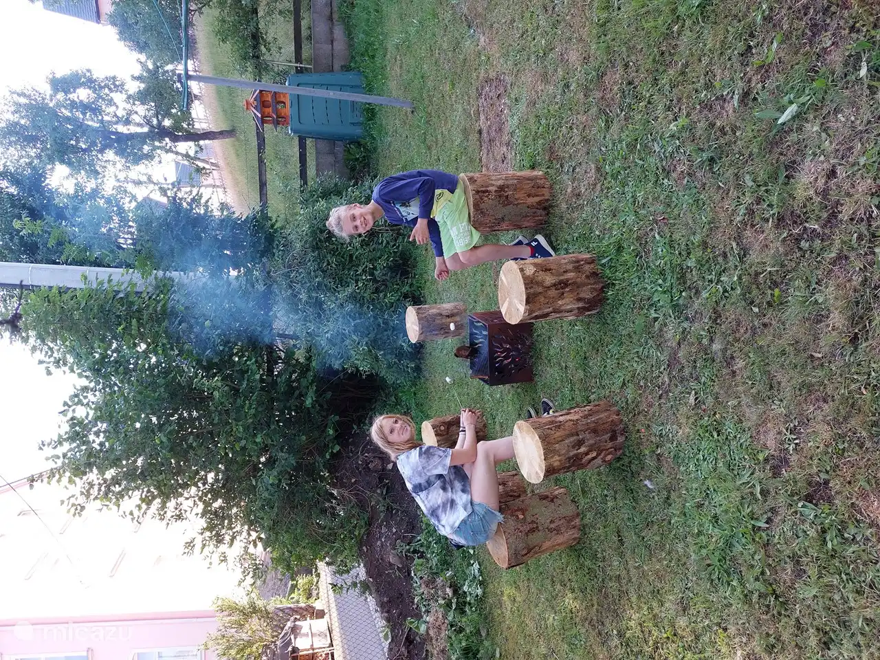 A cozy fire pit in the garden