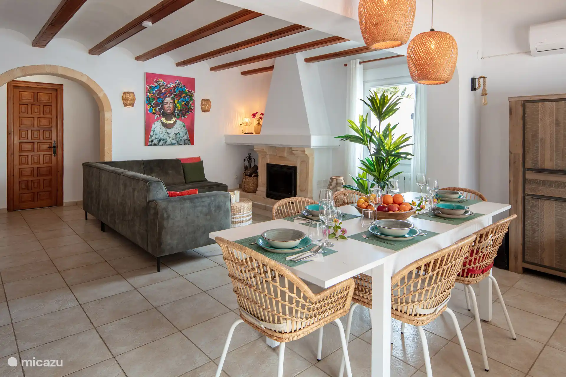 Dining area in living room