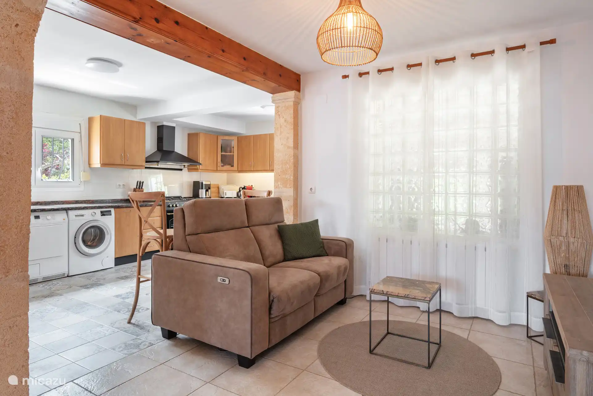 Living room + kitchen area