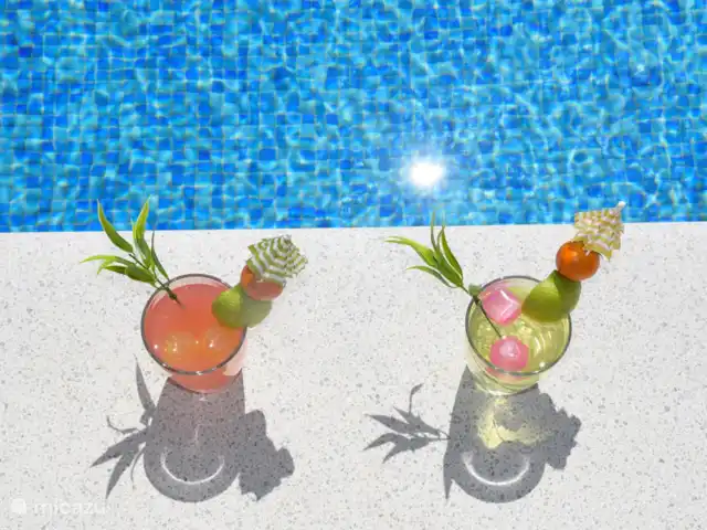 Casa The Lofties huren in Spanje, Costa del Sol, Comares - villa En 's avonds voor het diner, een aperitiefje bij het zwembad.