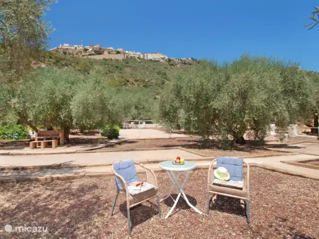 Casa The Lofties huren in Spanje, Costa del Sol, Comares - villa Zicht op Comares vanuit de tuin, naast het jeux de boule veld.