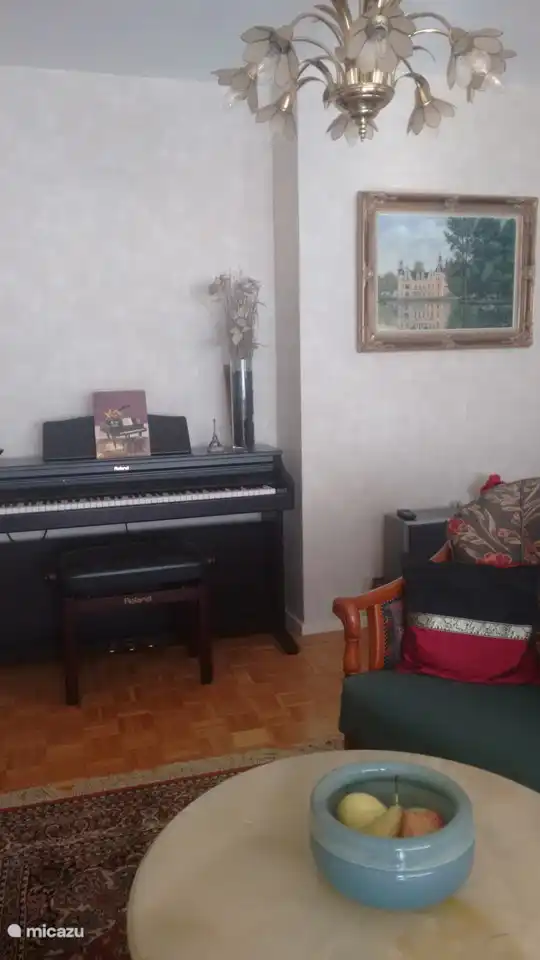 Amplio salón con suelo de parquet