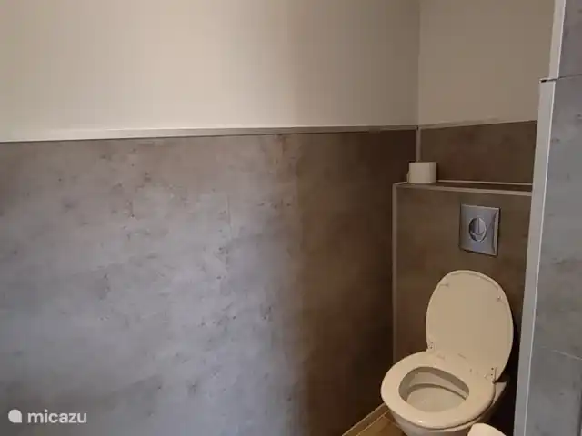 Mote26 huren in België, West-Vlaanderen, Ingooigem - vakantiehuis Badkamer met sfeerverlichting, grote inloopdouche, hangtoilet, badkamermeubel, centrale verwarming, lucht/vochtafzuiging