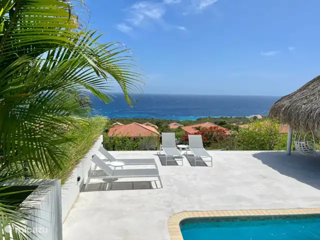 Villa Witsand en Curazao, Bandabou (oeste), Coral Estate, Rif St.Marie - villa Cubierta de la piscina