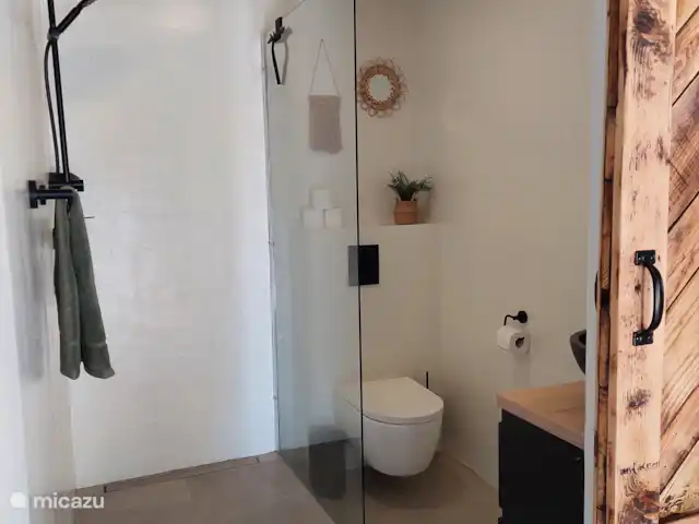 Apartamento Bamboo  en Curazao, Bandabou (oeste), Fontein - apartamento Cuarto de baño con ducha de lluvia