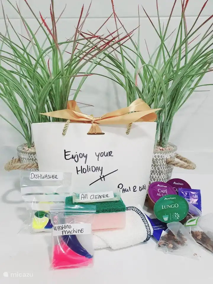 Willkommenspaket mit Kaffee, Tee, Spülmaschine, Waschmaschinenkapsel - auch Wasser und Wein bei jeder Ankunft