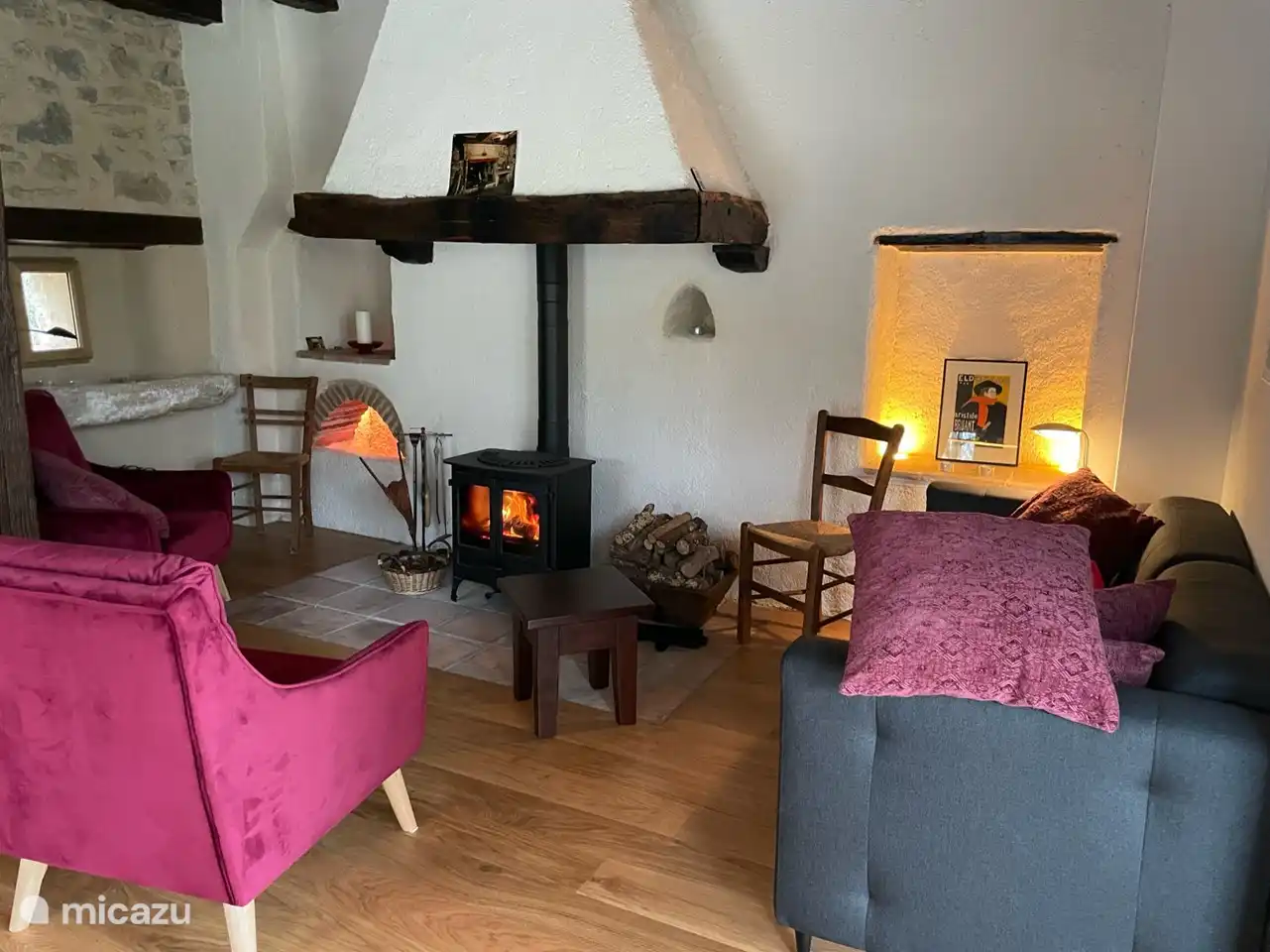 Sitzecke mit Holzofen