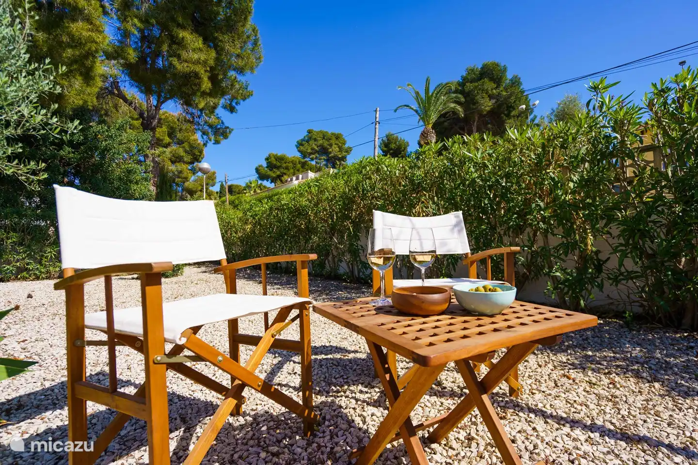 Jardín al costado de la casa