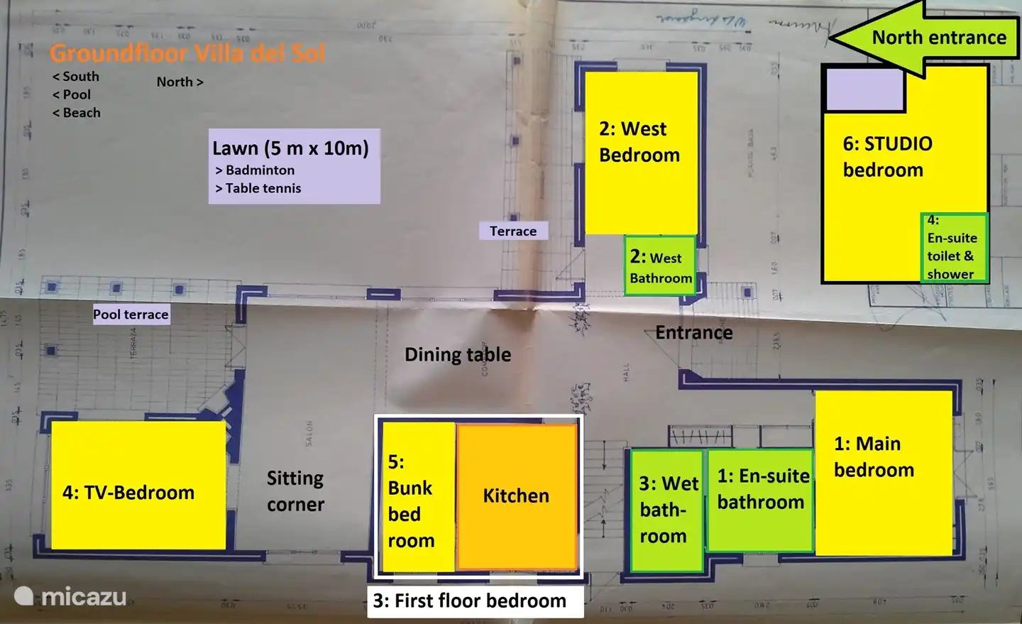 Maximale Privatsphäre: Alle Schlafzimmer sind durch einen Korridor oder einen anderen Raum voneinander getrennt.