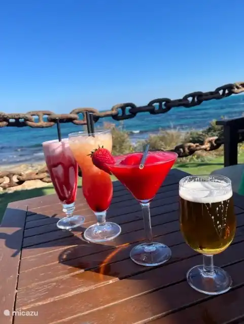 Drankje in de loungebar aan het strand