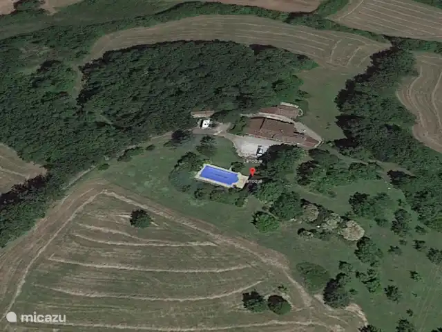 Domaine Larroque huren in Frankrijk, Lot-et-Garonne, Lacepede - vakantiehuis Luchtfoto google maps