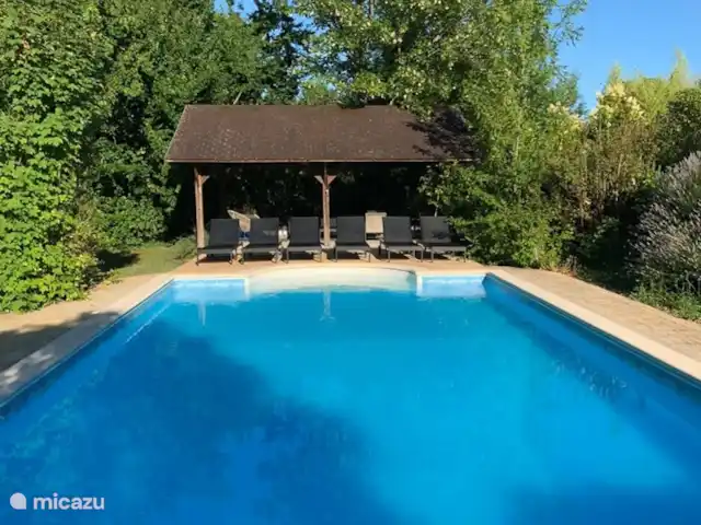 Domaine Larroque huren in Frankrijk, Lot-et-Garonne, Lacepede - vakantiehuis Overdekt terras bij zwembad