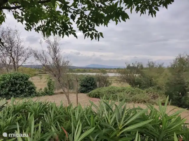 Villa Belle Vue Homps en Francia, Aude, Homps - casa paredada Vista del estanque desde la cabaña