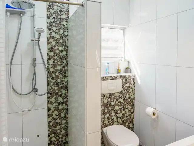 apartamento en Curazao, Banda Arriba (este), Cas Grandi – Apartamento de vacaciones Coral Cactus Vista de ducha y WC.