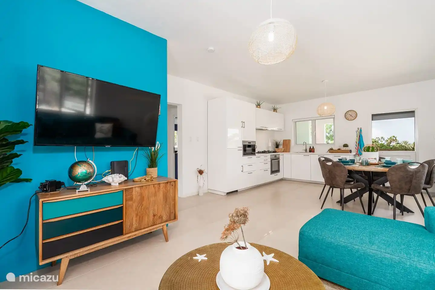 55 inch TV with Netflix and Disney+.