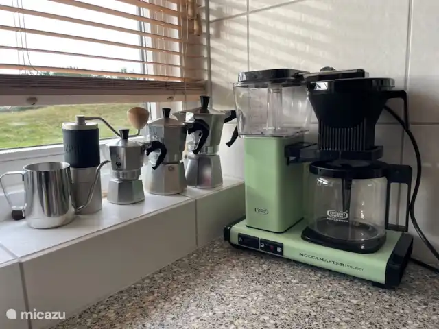 Kaap Zilt Texel | Pays-Bas, Texel, De Cocksdorp - maison de vacances Bialetti, meuleuse à main, Hario V60, MoccaMaster